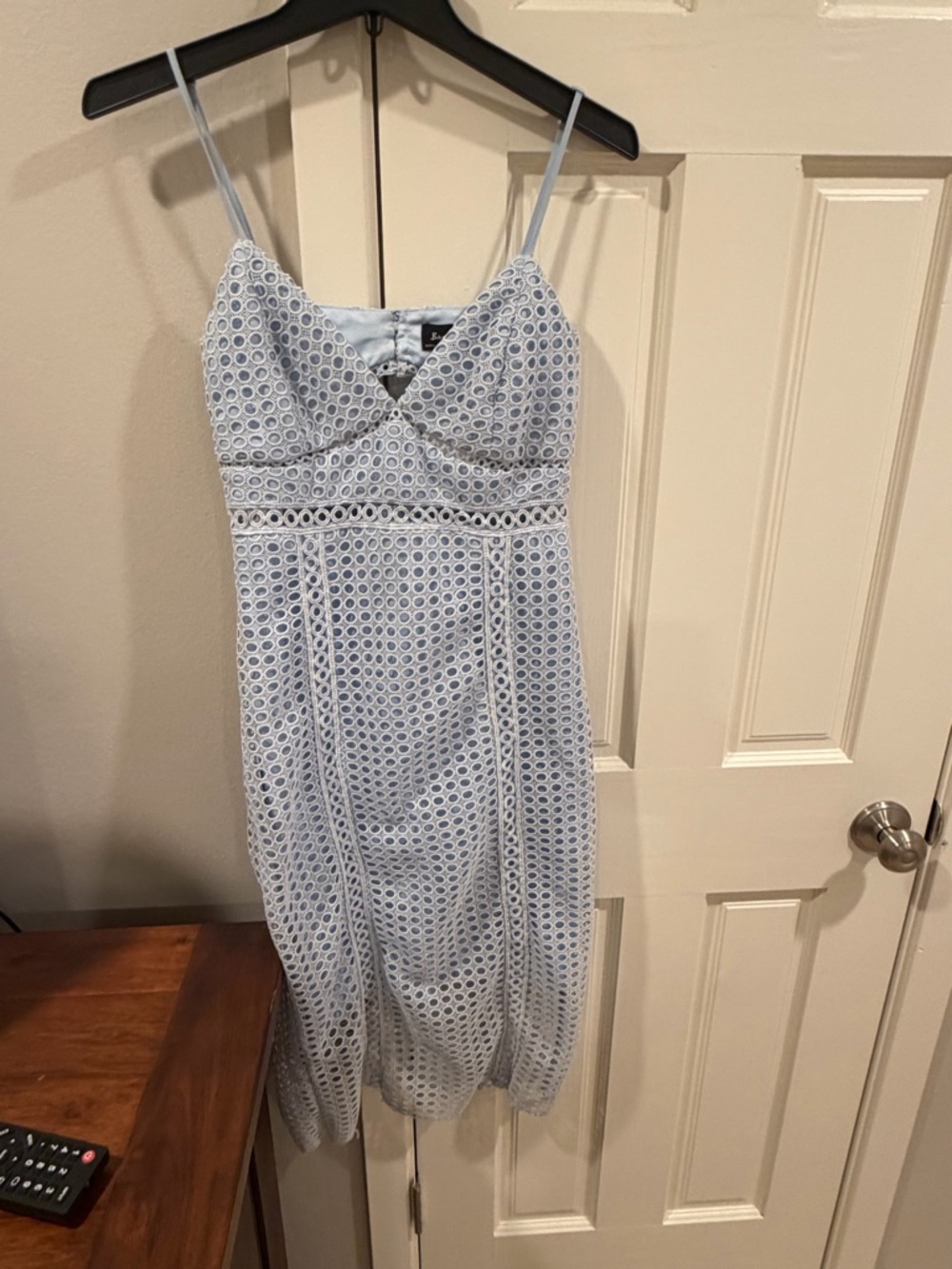 Bardot Light Blue Eyelet Midi Dress
